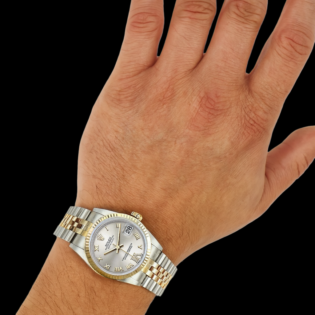 Orologio Rolex Datejust 36 mm argento quadrante romano bicolore P1