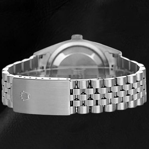 Orologio Rolex Datejust 36 mm in acciaio inossidabile con quadrante in madreperla bianca e diamanti