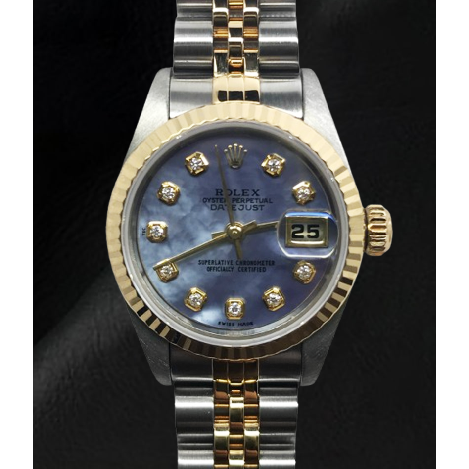 Orologio Rolex Datejust Anno 2001 Quadrante Madreperla Grigio Diamanti 26 mm Bicolore