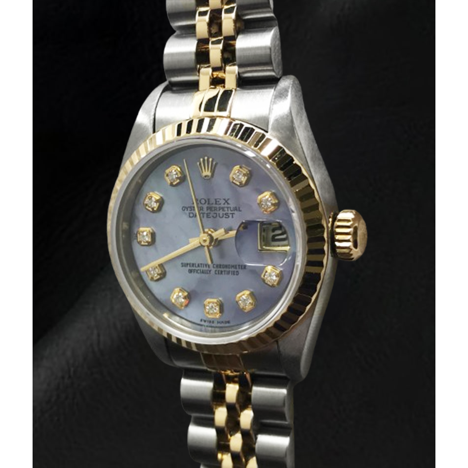 Orologio Rolex Datejust Anno 2001 Quadrante Madreperla Grigio Diamanti 26 mm Bicolore