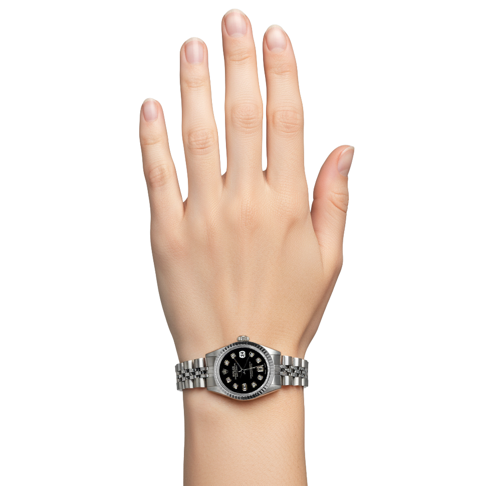 Orologio Rolex Datejust con quadrante in diamanti e bracciale giubileo in acciaio inossidabile