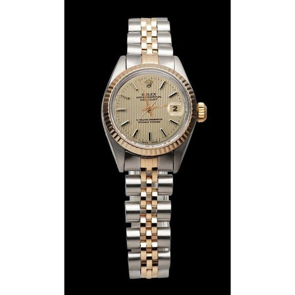 Orologio Rolex Datejust da donna con quadrante bicolore e bracciale giubileo