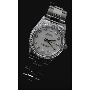 Orologio Rolex Datejust di medie dimensioni Bracciale ostrica con lunetta di diamanti personalizzata
