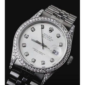 Orologio Rolex Datejust di medie dimensioni con lunetta e quadrante