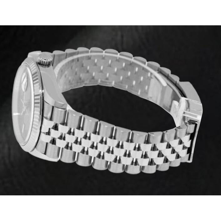 Orologio Rolex Datejust grigio Wimbledon Roman Dial 36mm in acciaio inossidabile