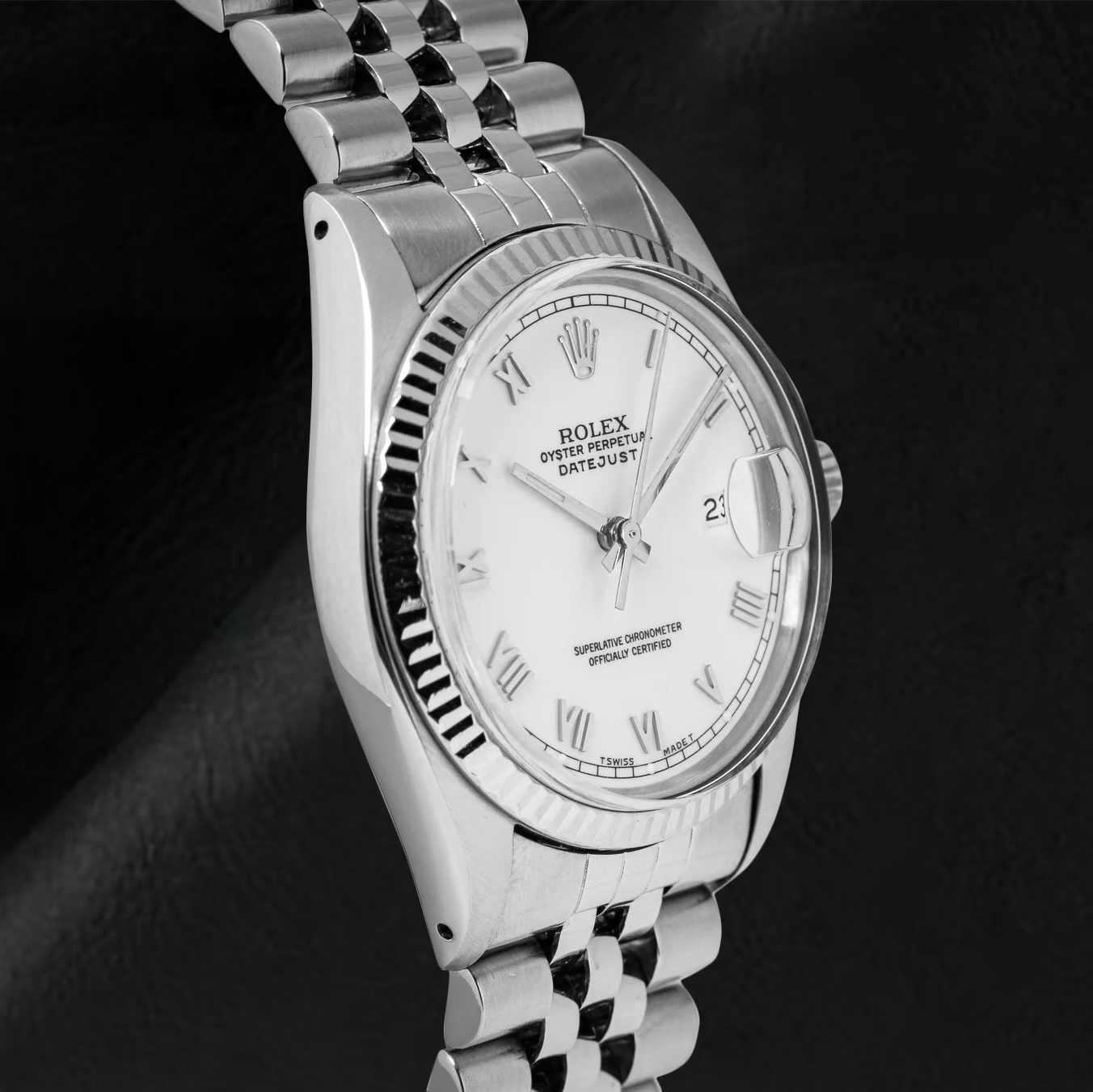 Orologio Rolex Datejust taglia media con quadrante bianco romano in acciaio inossidabile