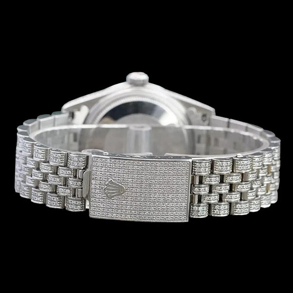 Orologio Rolex Iced Out Diamond 12 carati 36 mm quadrante romano in acciaio inossidabile