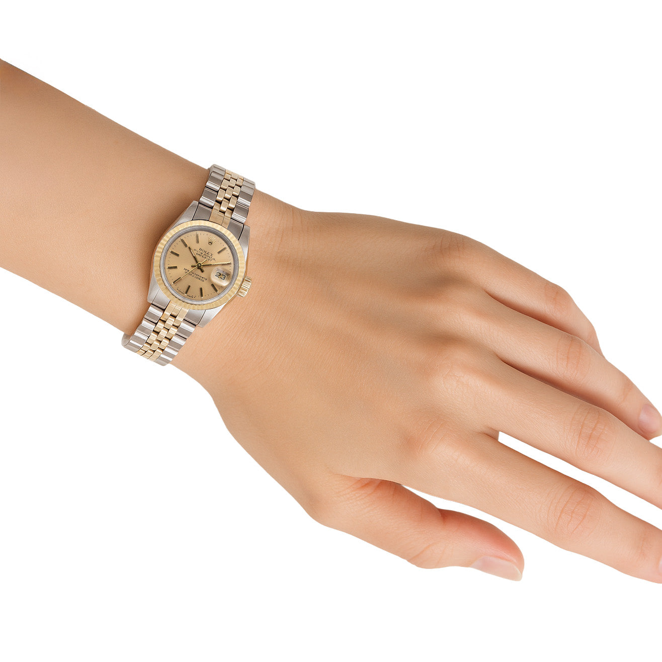 Orologio Rolex Lady-Datejust 26 mm quadrante champagne Stick bicolore P4