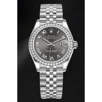 Orologio Rolex Signora Datejust 278240 in acciaio con quadrante grigio romano da 31 mm