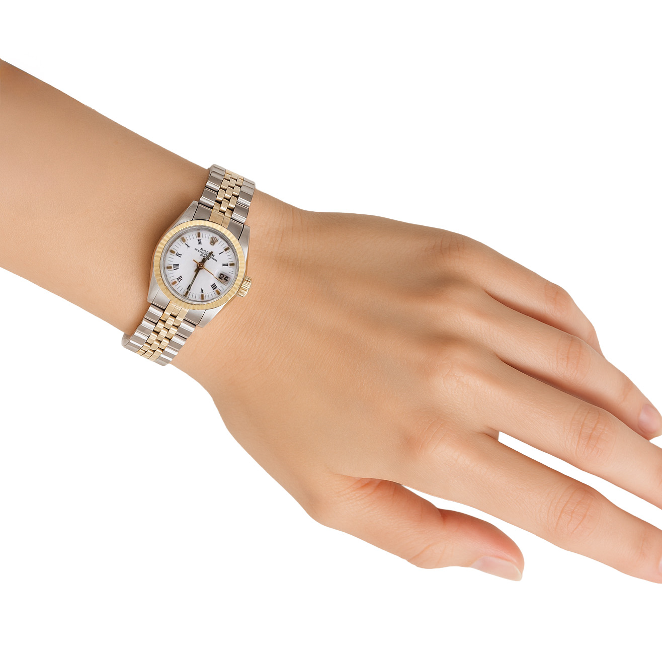 Orologio Rolex bicolore Ostrica perpetua Date da donna Bracciale giubileo P4