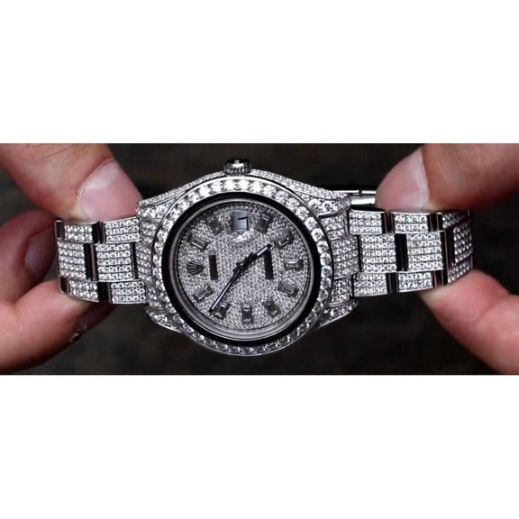 Orologio Rolex con lunetta di diamanti personalizzata Orologio da uomo