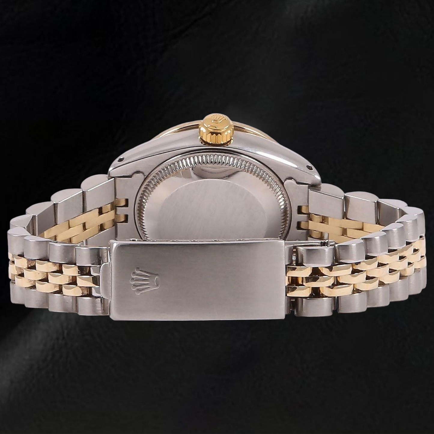 Orologio Rolex da donna Datejust 26 mm con quadrante verde oliva e diamanti bicolore