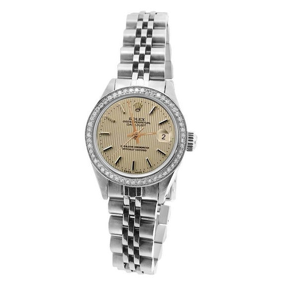 Orologio Rolex da donna Datejust in acciaio inossidabile Jubilee Tapestry Stick Dial Rolex