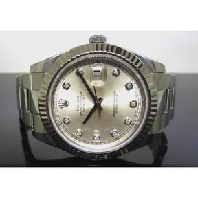 Orologio Rolex modello 126334 con quadrante argento e diamanti, bracciale Oyster, Datejust II