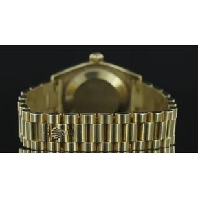Orologio Rolex presidente con quadrante con diamanti e lunetta liscia di medie dimensioni Datejust oro giallo