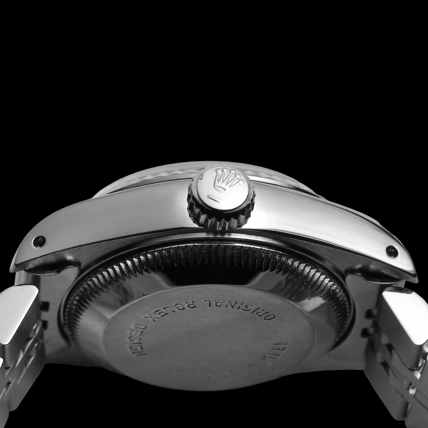 Orologio Rolex signora Datejust in argento con bracciale giubileo in acciaio inossidabile e lunetta scanalata