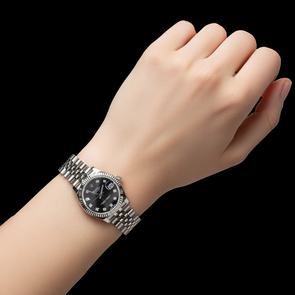 Orologio da donna Rolex Datejust 31mm con diamanti e punti giubileo in acciaio inossidabile P4