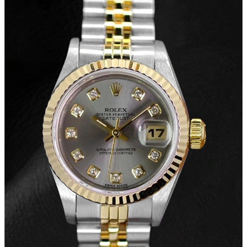 Orologio da donna Rolex Datejust Anno 2001 Quadrante grigio con