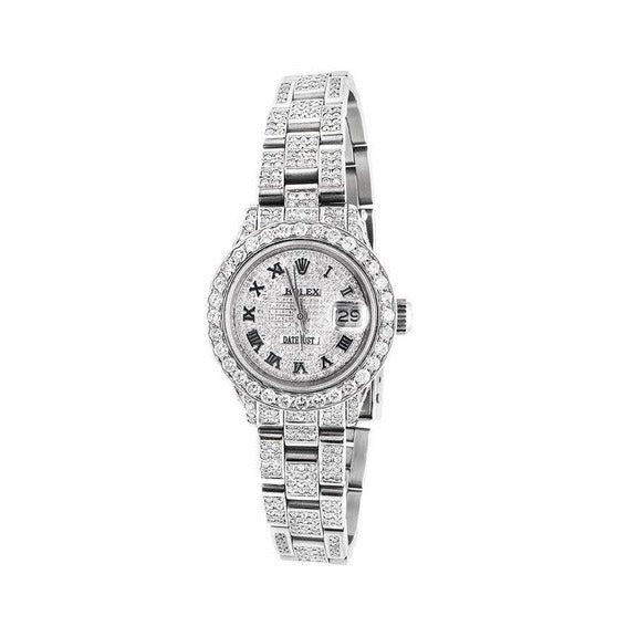 Orologio da donna Rolex Datejust Braccialetto pieno di diamanti