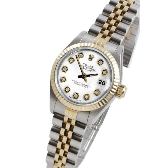 Orologio da donna Rolex Datejust con lunetta di diamanti Bracciale giubileo in acciaio