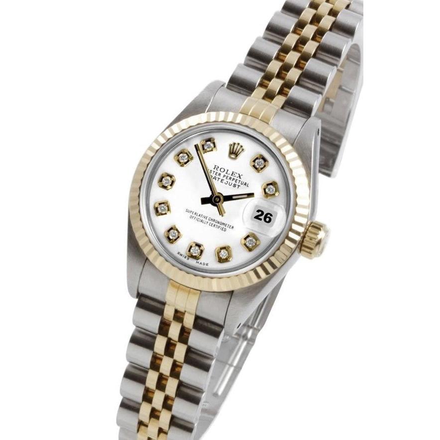 Orologio da donna Rolex Datejust con lunetta di diamanti Bracciale giubileo in acciaio inossidabile