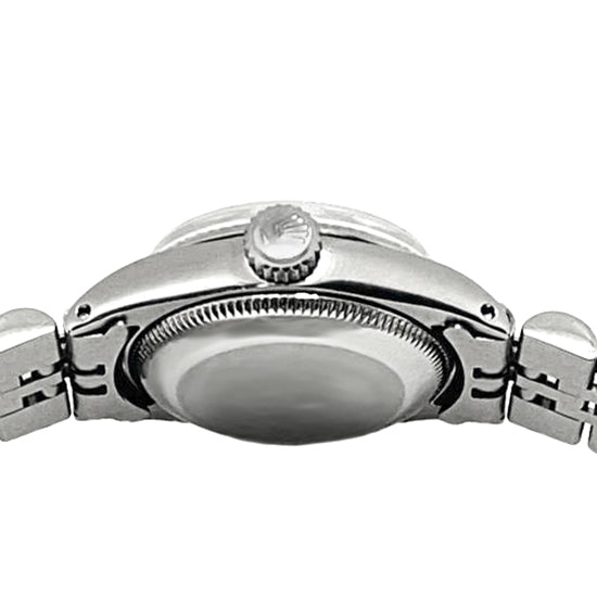 Orologio da donna Rolex Datejust con quadrante grigio e diamanti, in acciaio inossidabile