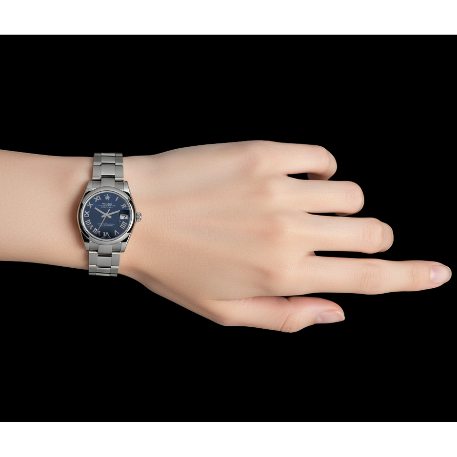 Orologio da donna Rolex Datejust da 31 mm con quadrante blu romano in acciaio inossidabile P3