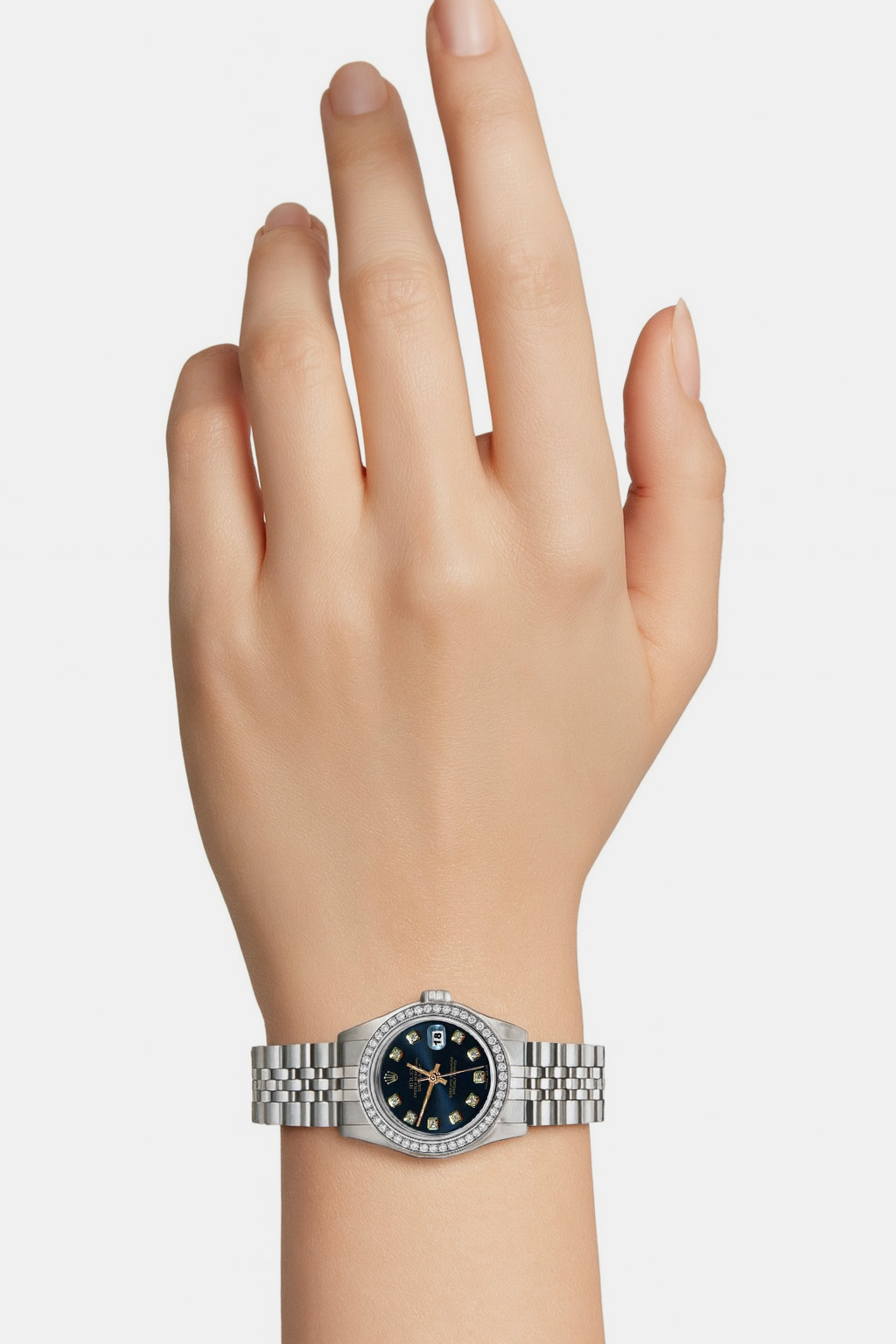 Orologio da donna Rolex Datejust quadrante nero lunetta bracciale giubileo in acciaio inossidabile P2