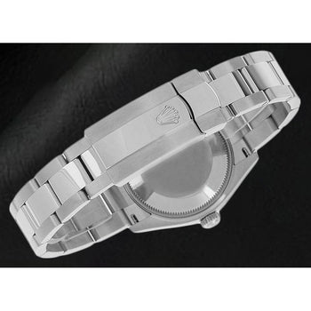 Orologio da donna in acciaio con quadrante luminoso rosa caramello Rolex ostrica perpetua da 31 mm