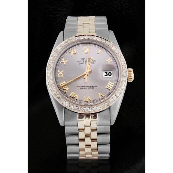 Orologio da uomo Datejust con quadrante grigio romano