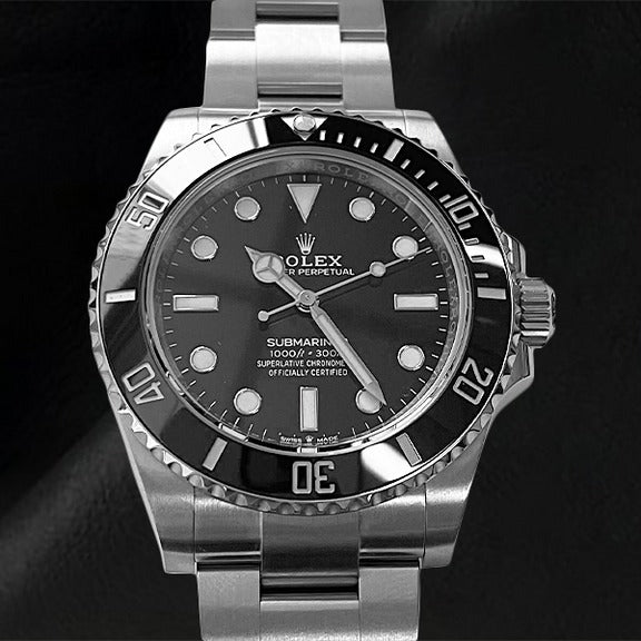 Orologio da uomo Rolex Submariner 41mm No Date quadrante nero in acciaio inossidabile
