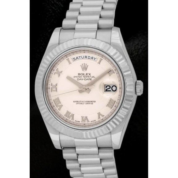 Orologio da uomo Rolex giorno data II da 41 mm con bracciale President in oro bianco 18 carati