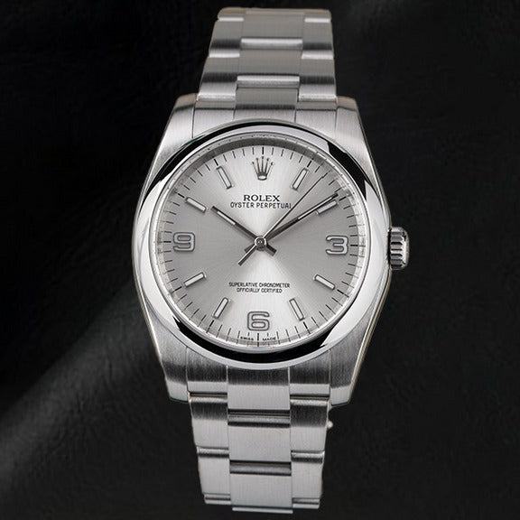 Orologio da uomo Rolex ostrica perpetua argento esploratrice quadrante 36mm acciaio