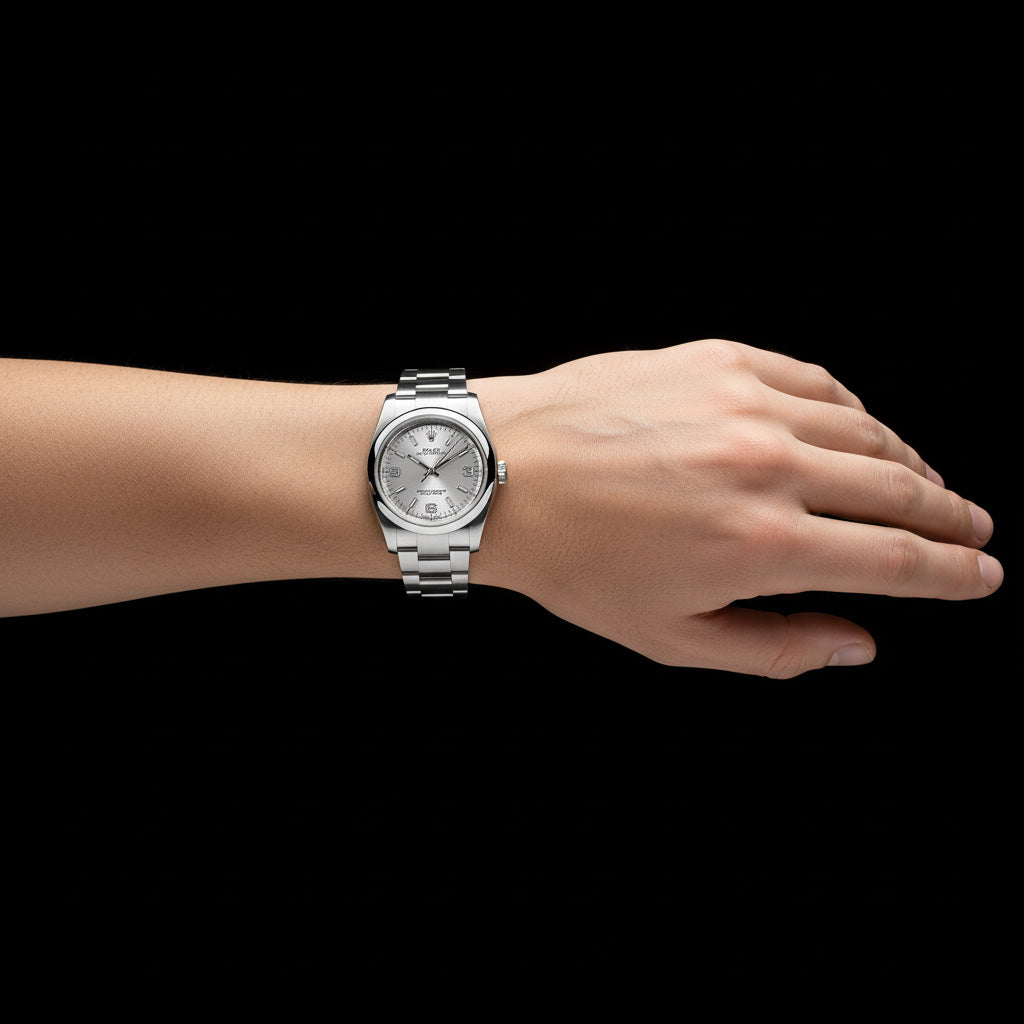 Orologio da uomo Rolex ostrica perpetua 116000 argento esploratrice quadrante 36mm acciaio