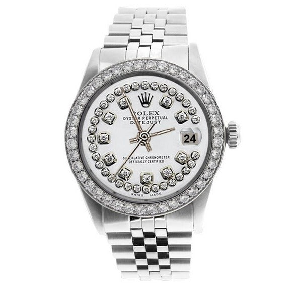 Orologio da uomo Rolex perpetuo con lunetta bianca