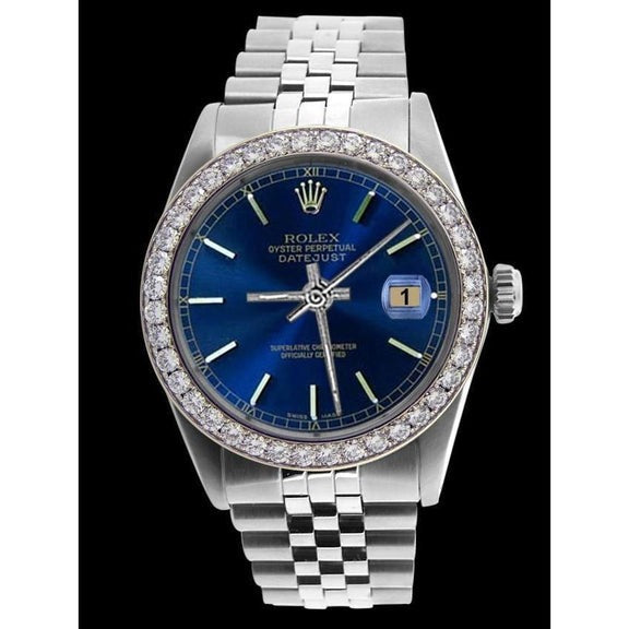 Orologio perpetuo Rolex da uomo con quadrante blu con quadrante