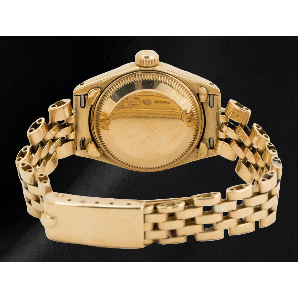 Orologio da donna in oro giallo con quadrante champagne Rolex Datejust da 26 mm