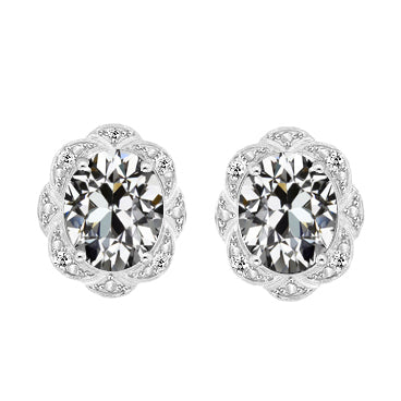 Diamante Fine Orecchini Pendenti 1,50 carati Oro 14 Carati Bianco – vista principale