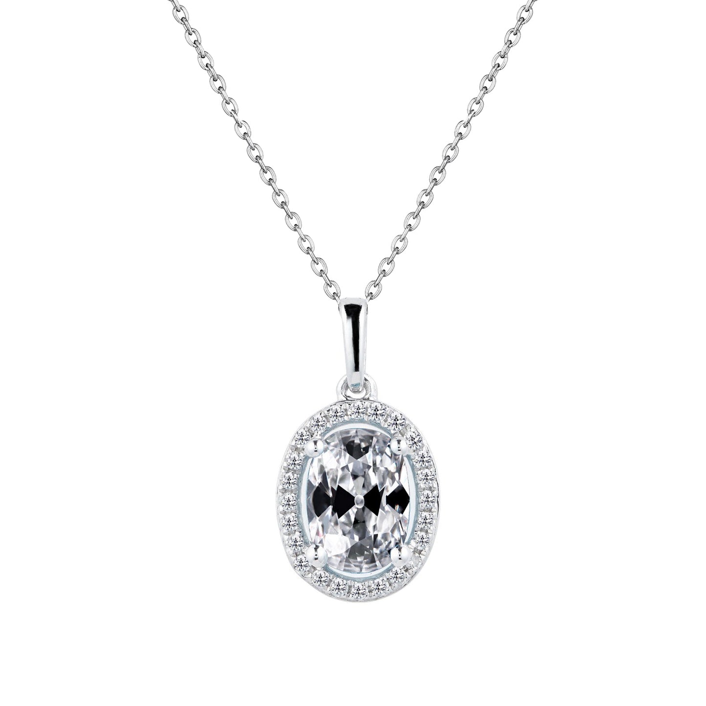 Taglio Old Mine Diamante anello in Oro Bianco 14K – vista principale