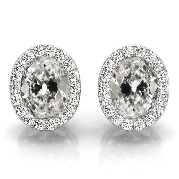 Orecchini Oro Bianco 14K con Diamante Fine – vista principale