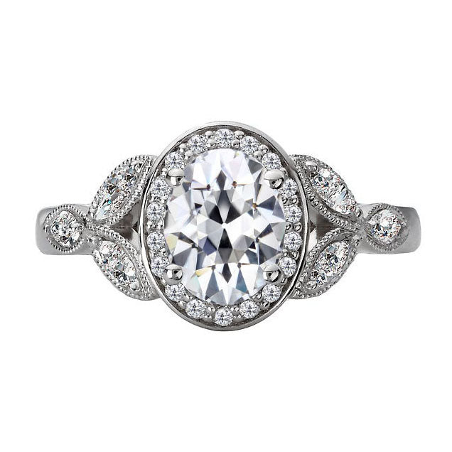 Brillante Anello Halo 3,50 carati Oro Bianco 14K – vista principale