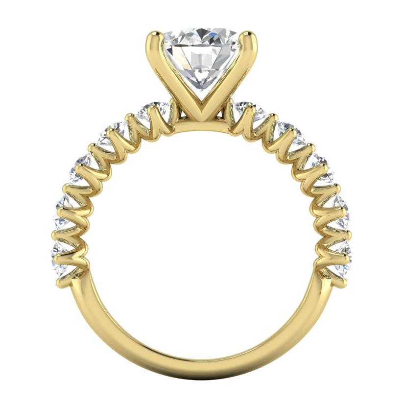 Ovale Genuino Anello Con Diamante Con Accenti Oro Giallo