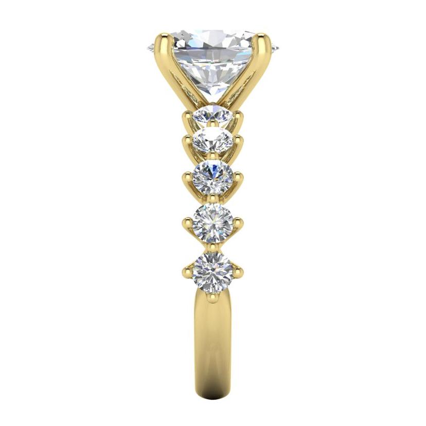 Ovale Genuino Anello Con Diamante Con Accenti Oro Giallo