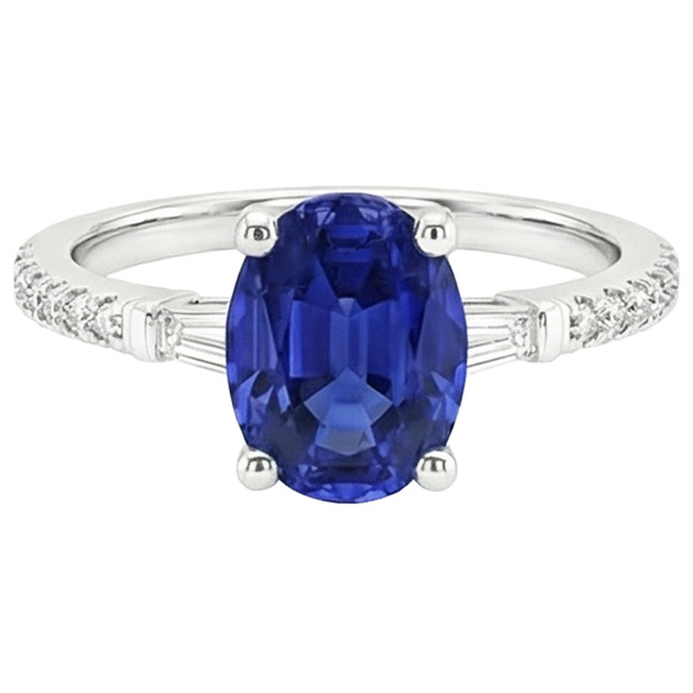 Ovale Zaffiro Anello