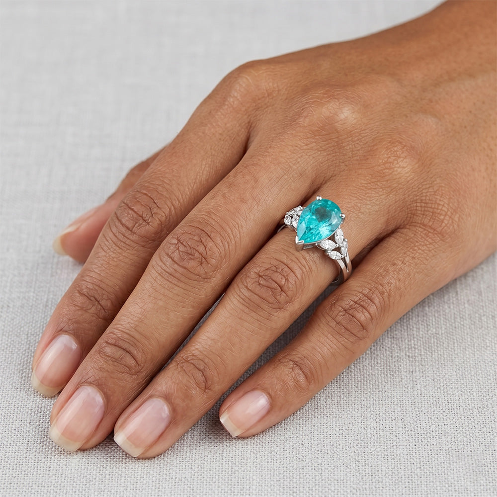 Paraiba Neon Purezza VVS Anello con Pietra Preziosa – 2 carati