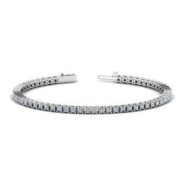 Parure 8.25 Carati Princess Genuino Diamanti Bracciale Tennis In Oro Bianco
