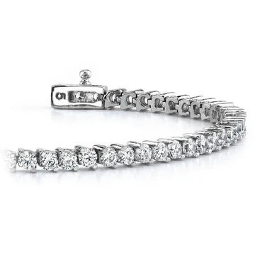 Parure Braccia 6 Carati Vero Diamante Taglio rotondo Bracciale Tennis Oro Bianco 14K
