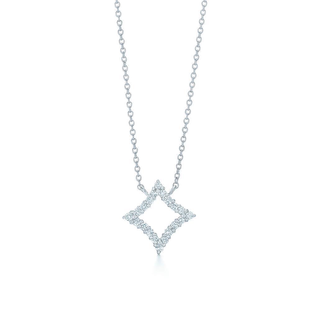 Pendente Per Collana Da Donna Con Vero Diamanti Rotondi Da 3 Carati In Oro Bianco Massiccio 14K