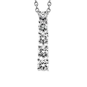 Pendente Viaggio Con Cinque Pietre Vero Diamanti Slide 2.35 Carati Oro Bianco 14K