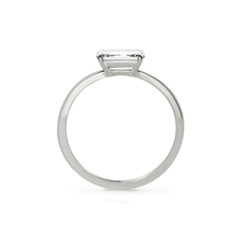 Punta Dell'artiglio Dell'aquila Anello Con Diamante Reale Solitario Classico Taglio Smeraldo 1,25 Carati